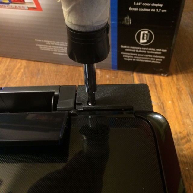 Remove the scanner hinge screw (x1).